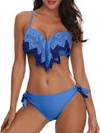 holipick womens geometric flounce bathing suit: stylish women's swimwear collection at swimsuits & cover ups logo