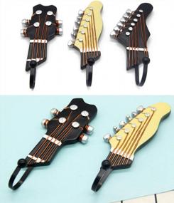 img 1 attached to Rock Your Organization With Goldblue Guitar Shaped Decorative Hooks: Wall Mounted Heavy Duty Hangers For Clothes, Coats, Towels, Keys, Hats And More