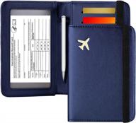 zoppen passport and vaccine card holder combo - blue - travel document organizer with rfid blocking and vaccine card slot logo