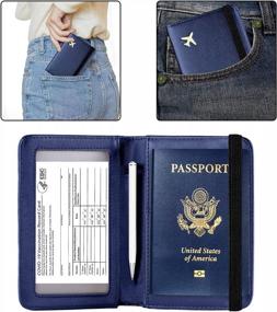 img 2 attached to Zoppen Passport And Vaccine Card Holder Combo - Blue - Travel Document Organizer With RFID Blocking And Vaccine Card Slot