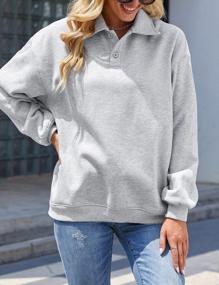 img 2 attached to Warm And Stylish Women'S Fleece Pullover With Polo Collar, Long Sleeves, And Convenient Pockets