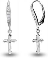 lecalla flaunt sterling silver leverback diamond dangle earrings for women and teens - g-h color, i1 clarity logo