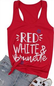 img 4 attached to MYHALF American Flag Tank Top Women Red White Blonde Tank Funny 4Th Of July Shirt Independence Day Sleeveless Tops