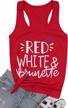 myhalf american flag tank top women red white blonde tank funny 4th of july shirt independence day sleeveless tops logo