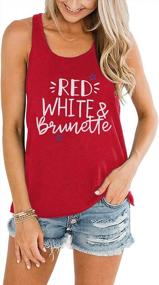 img 2 attached to MYHALF American Flag Tank Top Women Red White Blonde Tank Funny 4Th Of July Shirt Independence Day Sleeveless Tops