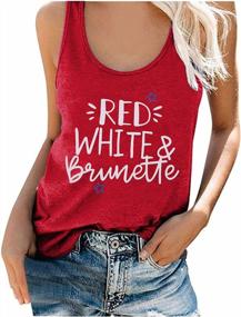 img 3 attached to MYHALF American Flag Tank Top Women Red White Blonde Tank Funny 4Th Of July Shirt Independence Day Sleeveless Tops