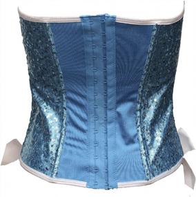 img 2 attached to Women'S Rainbow Color Sequined Overbust Corset By Bslingerie