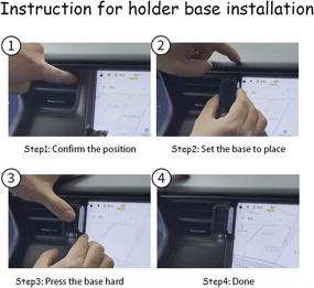 img 1 attached to 📱 LUNQIN Car Phone Holder for Tesla Model X and Model S - Easy Navigation and Interior Decoration Mount