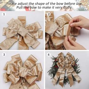 img 3 attached to Champagne Gold Christmas Tree Bows: Perfect For Wreaths, Winter Bow Picks, And Festive Seasonal Decorations At Holiday Parties And Weddings - RECUTMS