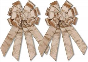 img 4 attached to Champagne Gold Christmas Tree Bows: Perfect For Wreaths, Winter Bow Picks, And Festive Seasonal Decorations At Holiday Parties And Weddings - RECUTMS