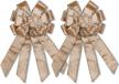 champagne gold christmas tree bows: perfect for wreaths, winter bow picks, and festive seasonal decorations at holiday parties and weddings - recutms logo