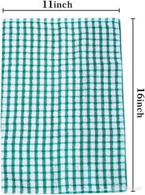 img 3 attached to 🔍 Affordable SURPRISE PIE Kitchen Dish Towels 6 Pack (Green and Blue) - 11 x 16 Inch Cotton Bulk Towels for Washing and Drying Dishes