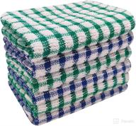 🔍 affordable surprise pie kitchen dish towels 6 pack (green and blue) - 11 x 16 inch cotton bulk towels for washing and drying dishes logo