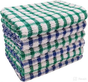 img 4 attached to 🔍 Affordable SURPRISE PIE Kitchen Dish Towels 6 Pack (Green and Blue) - 11 x 16 Inch Cotton Bulk Towels for Washing and Drying Dishes