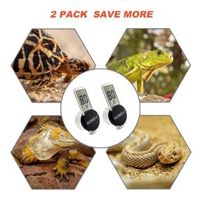 img 3 attached to 🌡️ NOMOY PET 2 Pack Reptile Terrarium Thermometer: Digital Temperature Monitor with Suction Cup for Snake Turtle Frog Lizard Spider Beard Dragon Gecko Habitat & Tank Accessories - Find the Perfect Climate Control Solution!