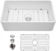 kichae 36-inch reversible white farmhouse sink with accessories - perfect addition to any classic kitchen! logo