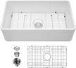 kichae 36-inch reversible white farmhouse sink with accessories - perfect addition to any classic kitchen! logo
