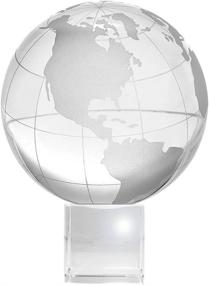 img 4 attached to 3-Inch Diameter Amlong Crystal Globe On Stunning Crystal Stand With Gift Box - Height 4.75 Inches