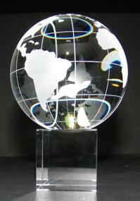 img 3 attached to 3-Inch Diameter Amlong Crystal Globe On Stunning Crystal Stand With Gift Box - Height 4.75 Inches