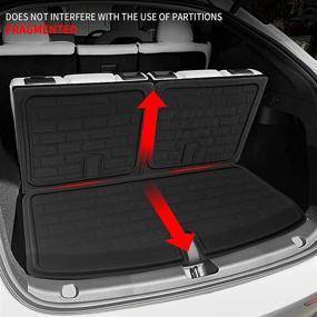 img 3 attached to 🚘 Kingna 3D Trunk Mats - Perfect Fit for Tesla Model Y 2020-2022, 7-Seater, Three Trunk Mats + Second & Third Row Backrest Mats - TPR Storage Cargo Liners for Enhanced Car Organization & Protection