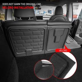 img 2 attached to 🚘 Kingna 3D Trunk Mats - Perfect Fit for Tesla Model Y 2020-2022, 7-Seater, Three Trunk Mats + Second & Third Row Backrest Mats - TPR Storage Cargo Liners for Enhanced Car Organization & Protection