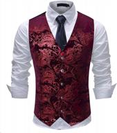 cloudstyle men's slim fit print dress vest: ideal for formal occasions logo