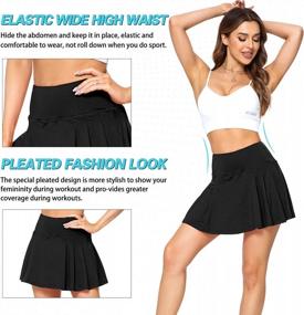 img 2 attached to High Waisted Athletic Tennis Skirts With 3 Pockets For Women - Perfect Pleated Golf Skorts For Running, Workouts, And Casual Wear