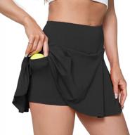 спортивные теннисные юбки с высокой талией и 3 карманами для женщин - идеальные плиссированные шорты для гольфа для бега, тренировок и повседневной одежды логотип