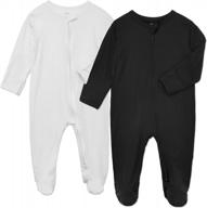 cozy and comfy aablexema bamboo baby footie pajamas with zipper and mittens - perfect for your little ones! logo