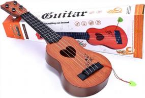 img 3 attached to Коричневая классическая гитара укулеле Музыкальный инструмент для детей - YEZI Toy