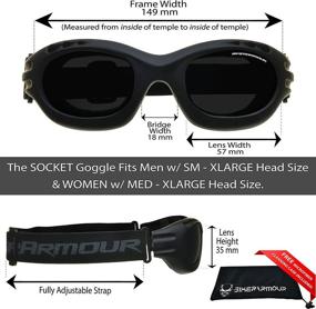 img 3 attached to 🔥 Unisex Motorcycle Goggles: Choose from Smoke, Mirrored Blue, Mirrored Orange, Clear, or Yellow Lenses!