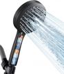 high pressure 5.11" cobbe 8 spray mode handheld shower head set with hard water filter - matte black logo