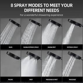 img 2 attached to High Pressure 5.11" Cobbe 8 Spray Mode Handheld Shower Head Set With Hard Water Filter - Matte Black
