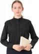 women's black traditional clergy shirt - graduatepro long sleeve regular fit logo