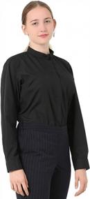 img 3 attached to Women'S Black Traditional Clergy Shirt - GraduatePro Long Sleeve Regular Fit