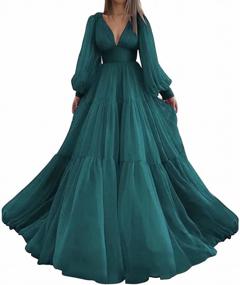 img 4 attached to Elevate Your Evening Style With Sumnus Puffy Sleeve Prom Dresses For Women