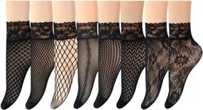 img 4 attached to Stylish And Sexy: Epeius Lace Fishnet Ankle Socks For Women