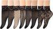 stylish and sexy: epeius lace fishnet ankle socks for women logo