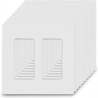 10 pack abbotech 2-gang screwless decorator wall plates - child safe, unbreakable polycarbonate thermoplastic, ul listed. logo