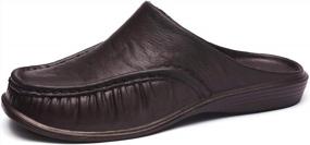 img 4 attached to Men's Slip-On Backless Loafers - Stylein Mules Slippers