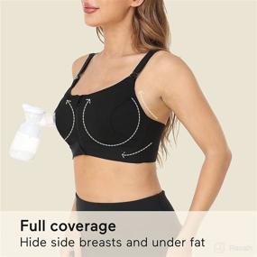 img 1 attached to Momcozy Pumping Bra, Enhanced Velcro Back Zipper Adjustable Breast-Pumps Holder with Added Support 🤱 for Plus Sizes, Dual-Function Pumping and Nursing Bra - Suitable for Sizes 32C-58DDD in Elegant Black