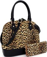 👜 stylish leopard ostrich leather satchel handbag: women's handbags & wallets - must-have satchels logo