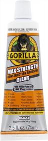 img 2 attached to 2-Pack Gorilla Max Strength Clear Construction Adhesive: 2.5 Oz Squeeze Tubes For Strong, Crystal-Clear Bonds