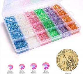 img 3 attached to Nibiru 28800Pcs Resin Flatback Rhinestones Kit, Jelly Rhinestones Mixed Color Round Shape For Nail Crafts Tumbler Non-Hotfix 2Mm, 3Mm, 4Mm, 5Mm