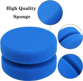 img 2 attached to Aodaer Sponge Applicator Set - 6 Pack, Blue Detail Sponges For Art, Crafts And Car Waxing With Mesh Storage Bag