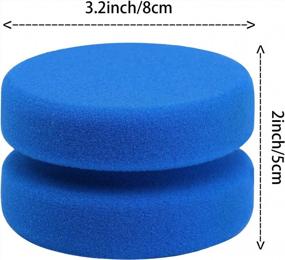 img 3 attached to Aodaer Sponge Applicator Set - 6 Pack, Blue Detail Sponges For Art, Crafts And Car Waxing With Mesh Storage Bag