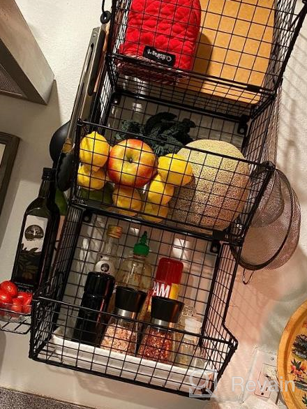 img 1 attached to Organize Your Kitchen With Granrosi Set Of 2 Large Bronze Wire Storage Baskets review by Cliff Gibs