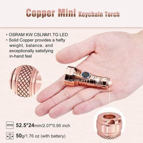 img 2 attached to Copper GT Nano Flashlight: Powerful 450 Lumens EDC Keychain Torch With 300M Beam Distance, IPX-8 Waterproof, And Compact Design For Bright Mini Light And Key Ring Convenience