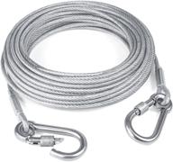 🐶 high-quality reflective dog tie out cable for dogs up to 250/125lbs - tresbro steel wire leash with stainless dual fix buckle - durable outdoor dog chains for yard, camping, and more! logo