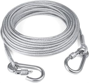 img 4 attached to 🐶 High-Quality Reflective Dog Tie Out Cable for Dogs Up to 250/125lbs - Tresbro Steel Wire Leash with Stainless Dual Fix Buckle - Durable Outdoor Dog Chains for Yard, Camping, and More!